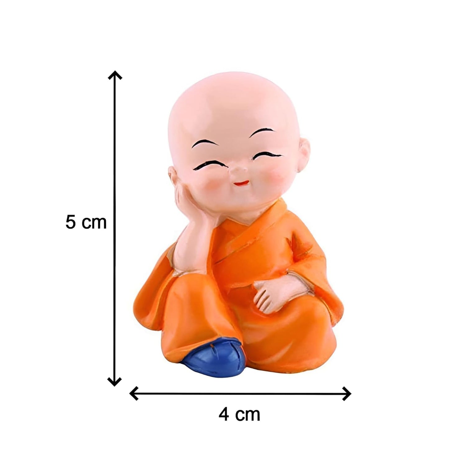 Oblivion Buddha Monk Figurines Set 4Pc – Multicolour Polyresin Decorative Statues for Home Decor, Indoor/Outdoor Garden, Car Dashboard, Wall Shelf, Office Table, Spiritual Yard Art & Unique Gift Items