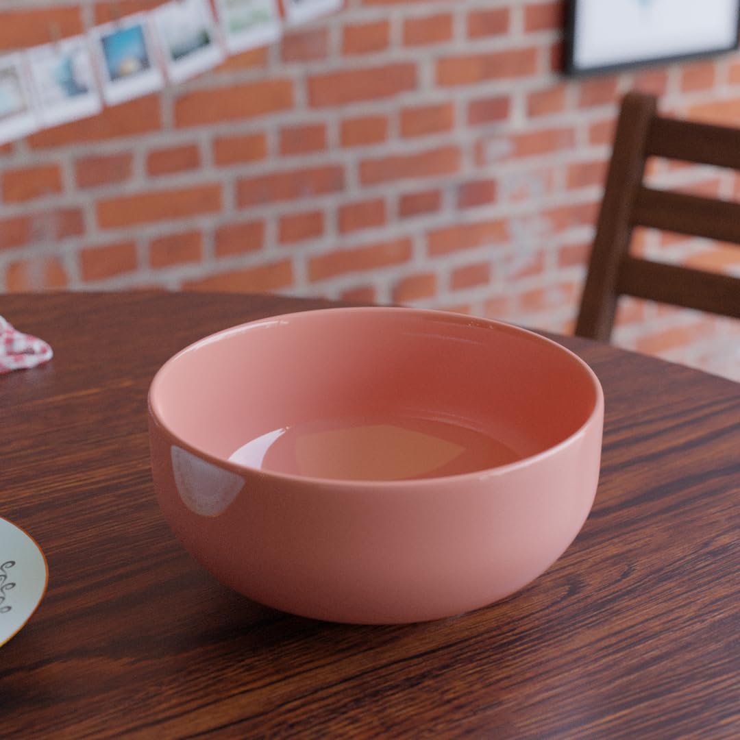 The Earth Store Solid Mustard Color 500ML Ceramic Bowl Dishwasher & Microwave Safe Bowl Mixing Bowl for Snacks, Pasta, Rice, Dal, Fruits, Salad, Noodles, Maggi and More Serving Bowl