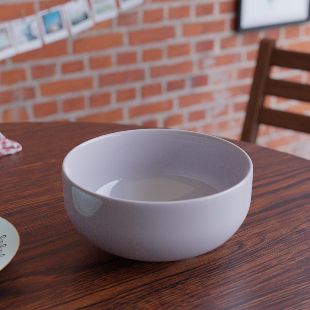 The Earth Store Solid Mustard Color 500ML Ceramic Bowl Dishwasher & Microwave Safe Bowl Mixing Bowl for Snacks, Pasta, Rice, Dal, Fruits, Salad, Noodles, Maggi and More Serving Bowl