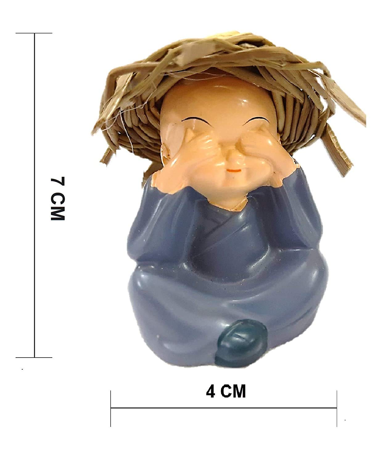 TIED RIBBONS Set of 4 Miniature Buddha Monk Statues for Home Decor and Gifts (Small, Multicolour) Resin